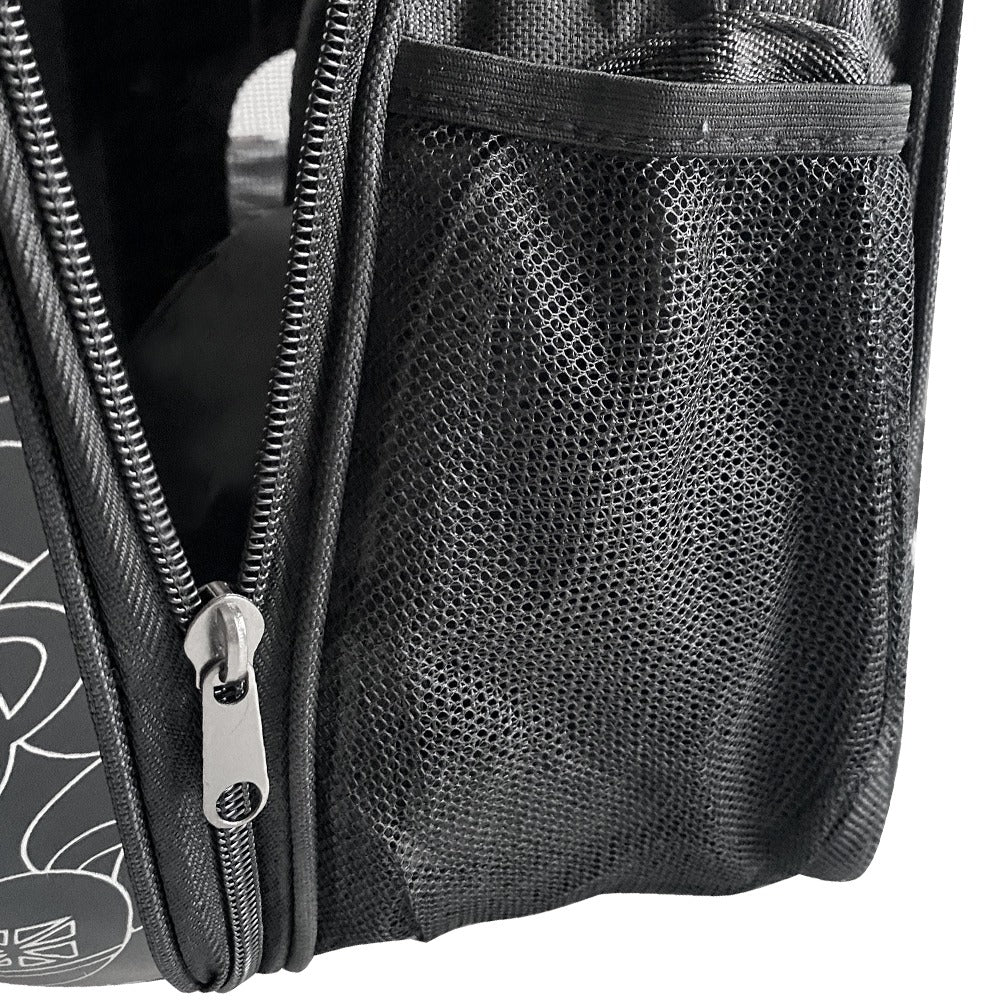 Mochila Transportadora para Gatos y Perros Pequeños - Negra con Osito
